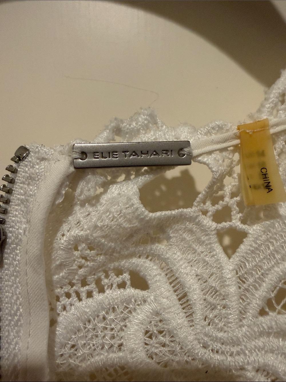 Tahari Lace-Detail White Sheath Dress - Picture 2 of 5